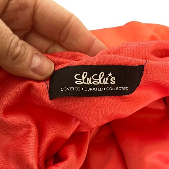 ✨ Lulus Coral Sleeveless Skater Dress w/ Deep V-Back – Size XL - Picture 8 of 11